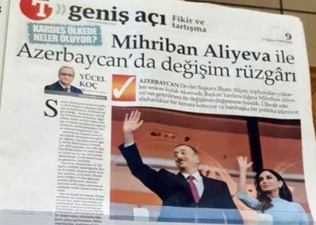"Türkiye" qəzetində Mehriban Əliyeva haqqında məqalə dərc olunub - FOTO "Türkiye" qəzetində Mehriban Əliyeva haqqında məqalə dərc olunub - FOTO